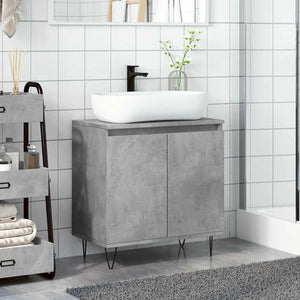 Armadietto da Bagno Grigio Cemento 58x33x60cm Legno Multistrato 857216