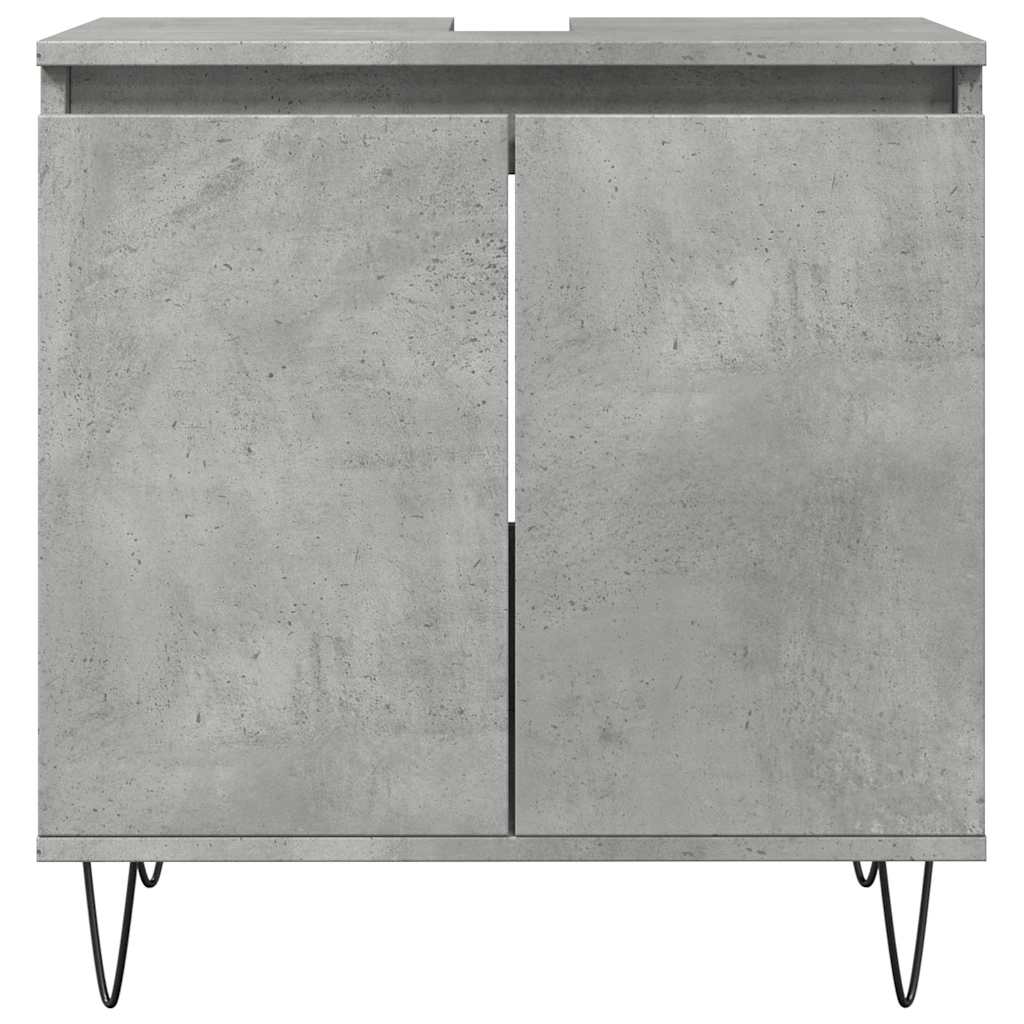 Armadietto da Bagno Grigio Cemento 58x33x60cm Legno Multistrato 857216