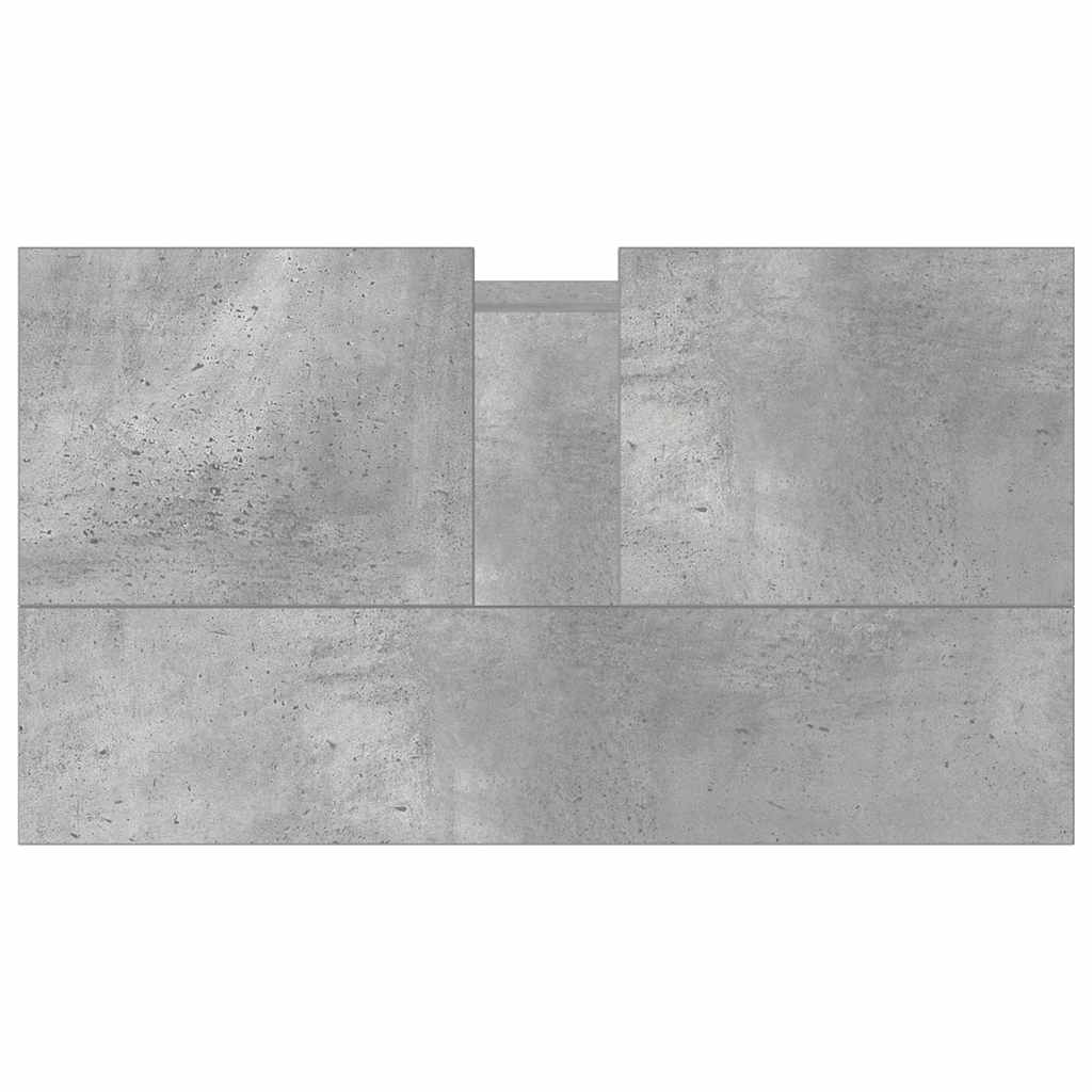 Armadietto da Bagno Grigio Cemento 58x33x60cm Legno Multistrato