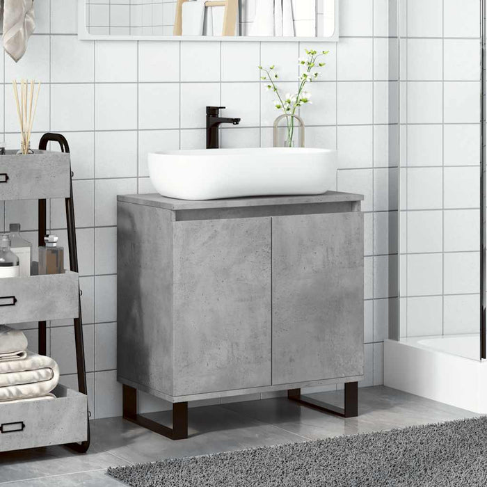 Armadietto da Bagno Grigio Cemento 58x33x60cm in Truciolato 857219