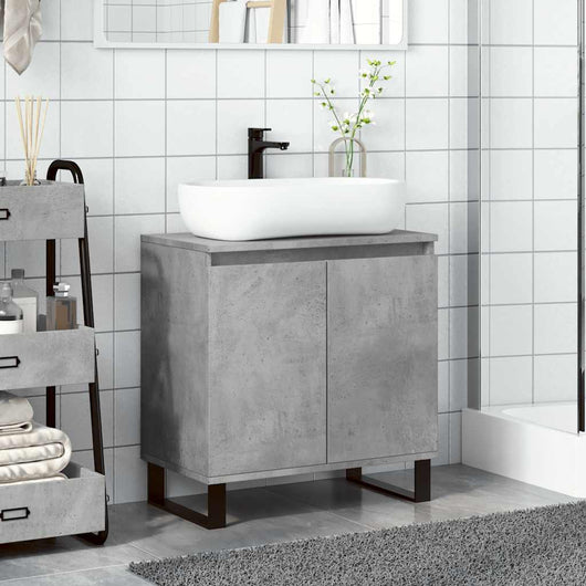 vidaXL Armadietto da Bagno Grigio Cemento 58x33x60cm in Truciolato