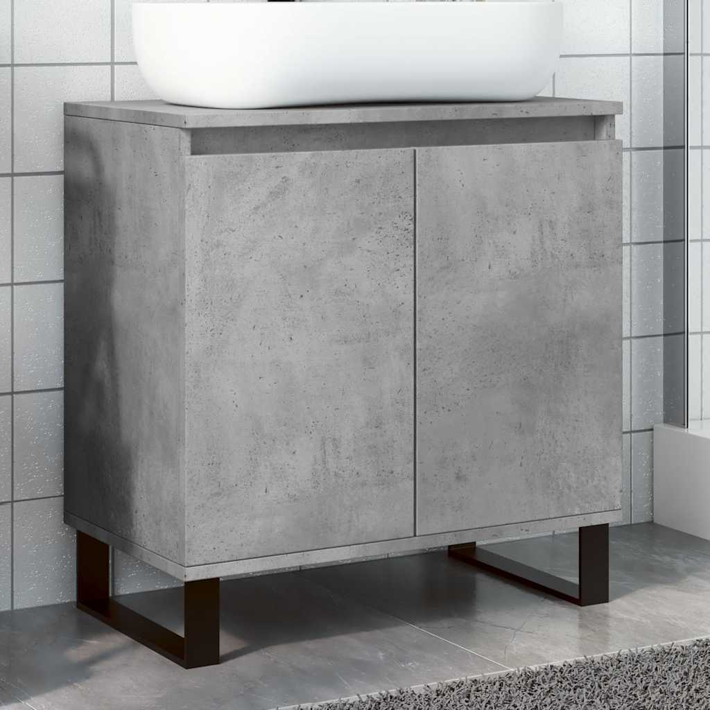 Armadietto da Bagno Grigio Cemento 58x33x60cm in Truciolato 857219