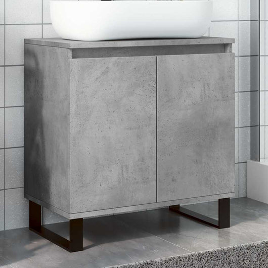 Armadietto da Bagno Grigio Cemento 58x33x60cm in Truciolato 857219