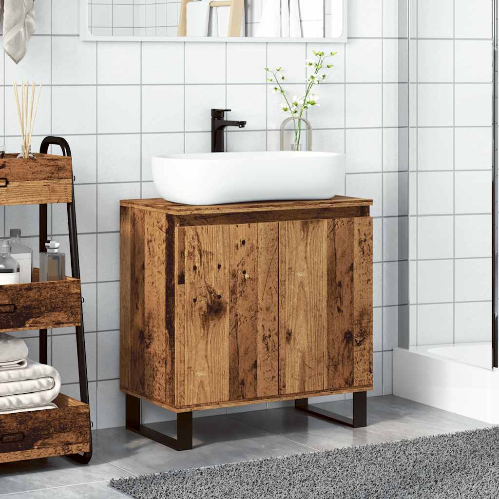 Mobile da Bagno Legno Vecchio 58x33x60 cm in Truciolato 857220