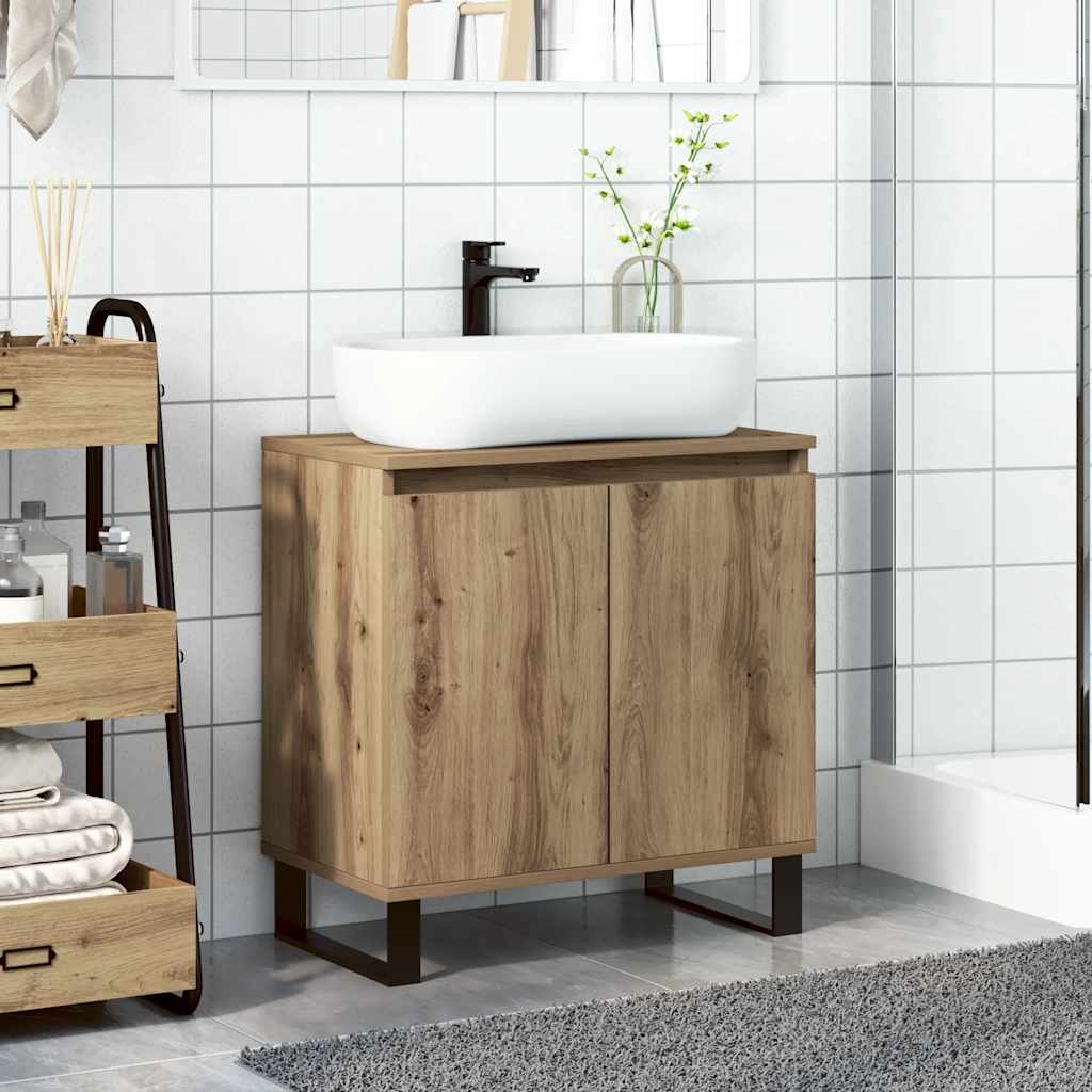 Mobile da Bagno Rovere Artigianale 58x33x60 cm in Truciolato 857221