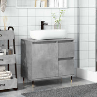 Armadietto da Bagno Grigio Cemento 65x33x60cm in Truciolato 857222