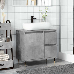 Armadietto da Bagno Grigio Cemento 65x33x60cm in Truciolato 857222