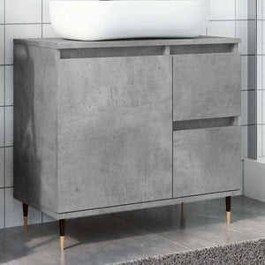 Armadietto da Bagno Grigio Cemento 65x33x60cm in Truciolato 857222