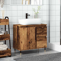 Armadietto da Bagno Legno Antico 65x33x60 cm in Truciolato