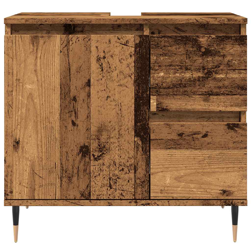 Armadietto da Bagno Legno Antico 65x33x60 cm in Truciolato 857223