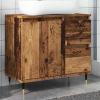 Armadietto da Bagno Legno Antico 65x33x60 cm in Truciolato 857223
