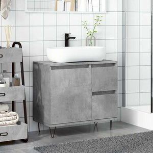 vidaXL Armadietto da Bagno Grigio Cemento 65x33x60cm in Truciolato