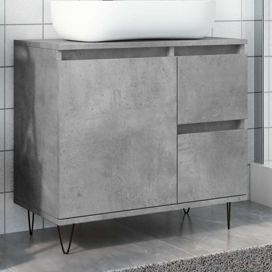 vidaXL Armadietto da Bagno Grigio Cemento 65x33x60cm in Truciolato