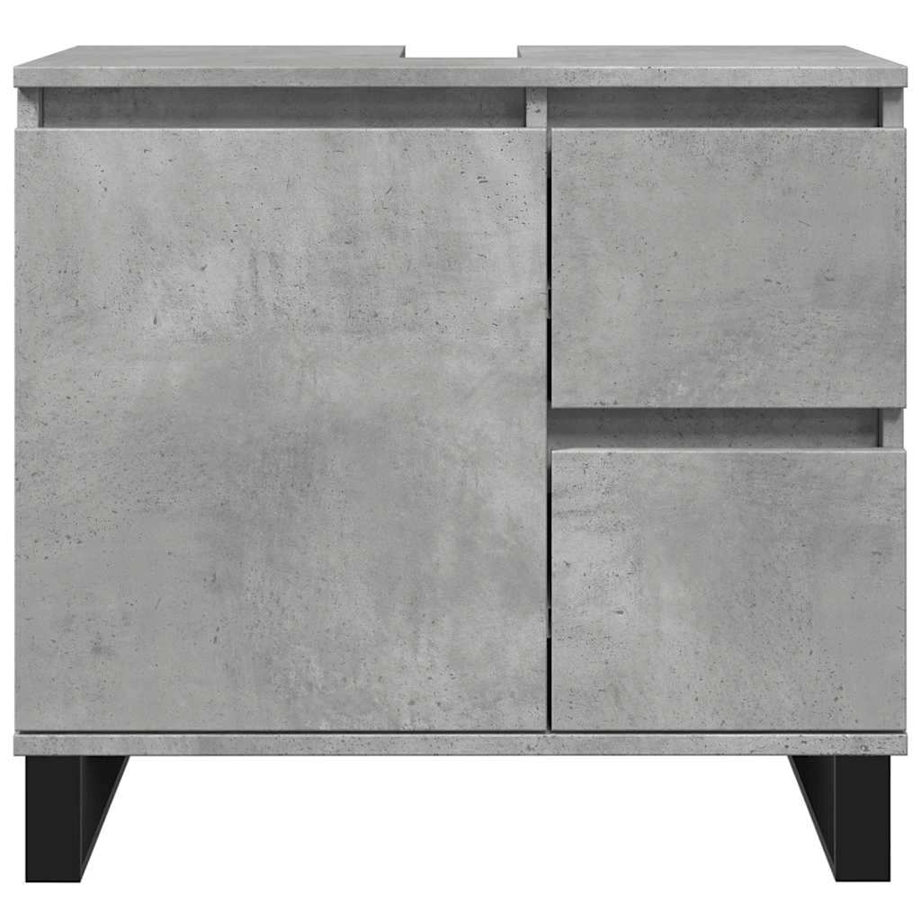 Armadietto da Bagno Grigio Cemento 65x33x60cm in Truciolato 857228