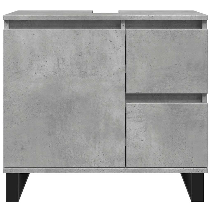 Armadietto da Bagno Grigio Cemento 65x33x60cm in Truciolato 857228