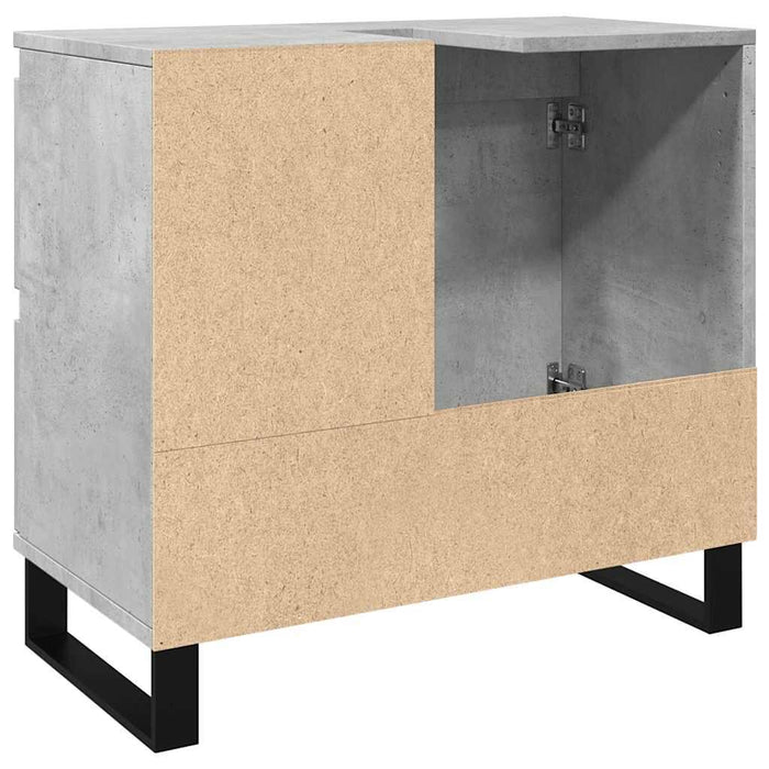 Armadietto da Bagno Grigio Cemento 65x33x60cm in Truciolato