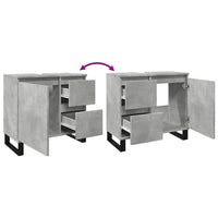 Armadietto da Bagno Grigio Cemento 65x33x60cm in Truciolato 857228