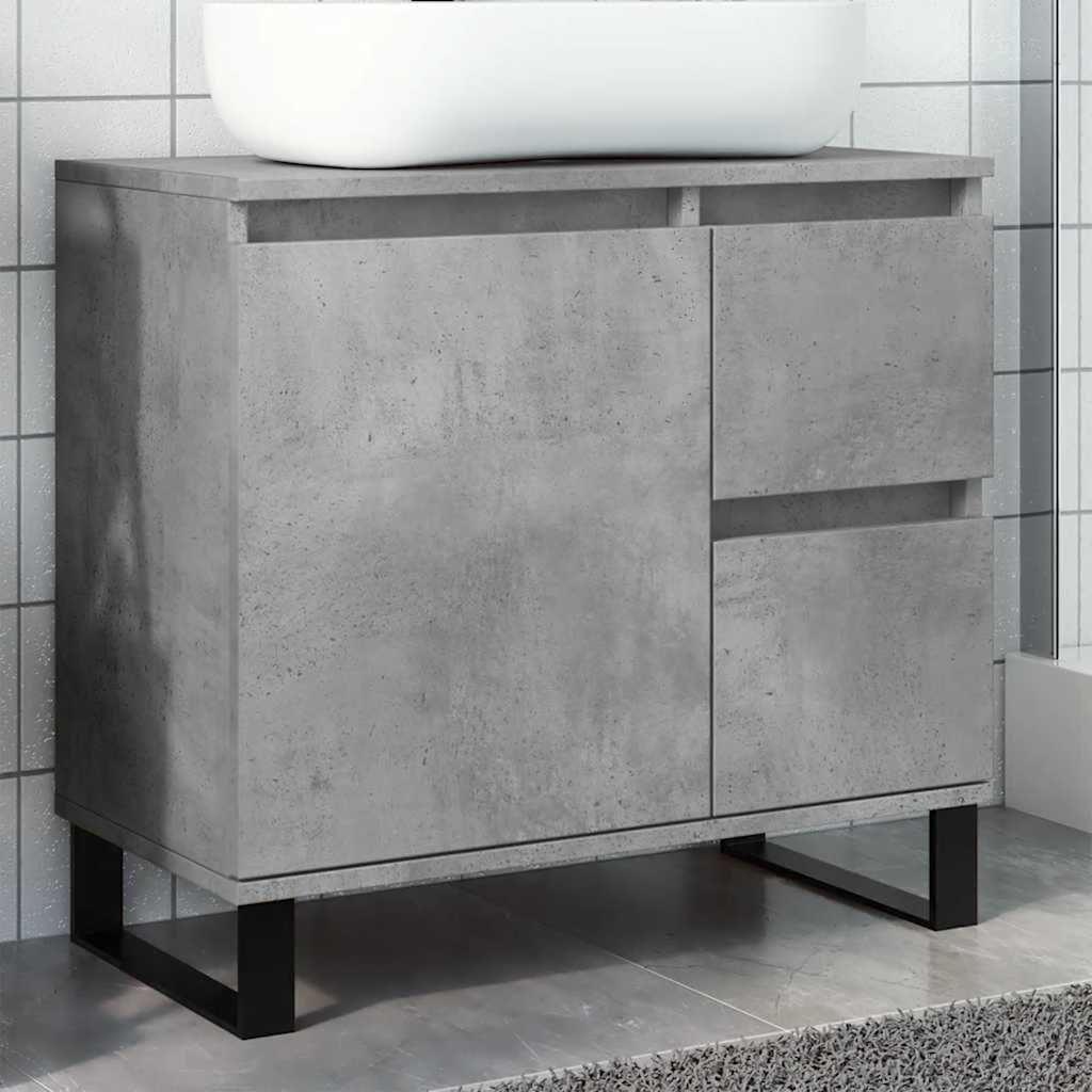 Armadietto da Bagno Grigio Cemento 65x33x60cm in Truciolato 857228
