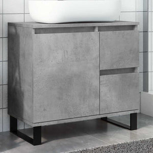 Armadietto da Bagno Grigio Cemento 65x33x60cm in Truciolato 857228