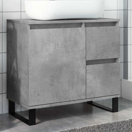 Armadietto da Bagno Grigio Cemento 65x33x60cm in Truciolato 857228