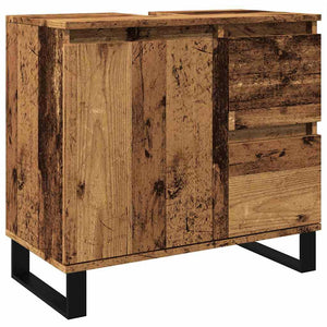 Armadietto da Bagno Legno Antico 65x33x60 cm in Truciolato