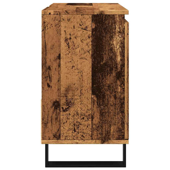 Armadietto da Bagno Legno Antico 65x33x60 cm in Truciolato