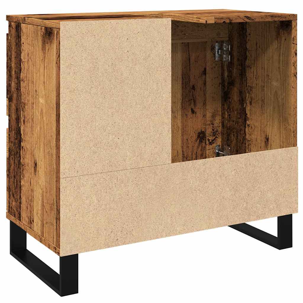 Armadietto da Bagno Legno Antico 65x33x60 cm in Truciolato