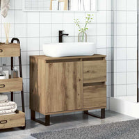 Armadietto da Bagno Rovere Artigianale 65x33x60cm in Truciolato 857230