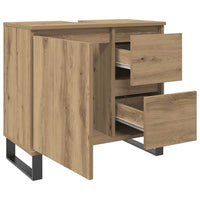 Armadietto da Bagno Rovere Artigianale 65x33x60cm in Truciolato 857230