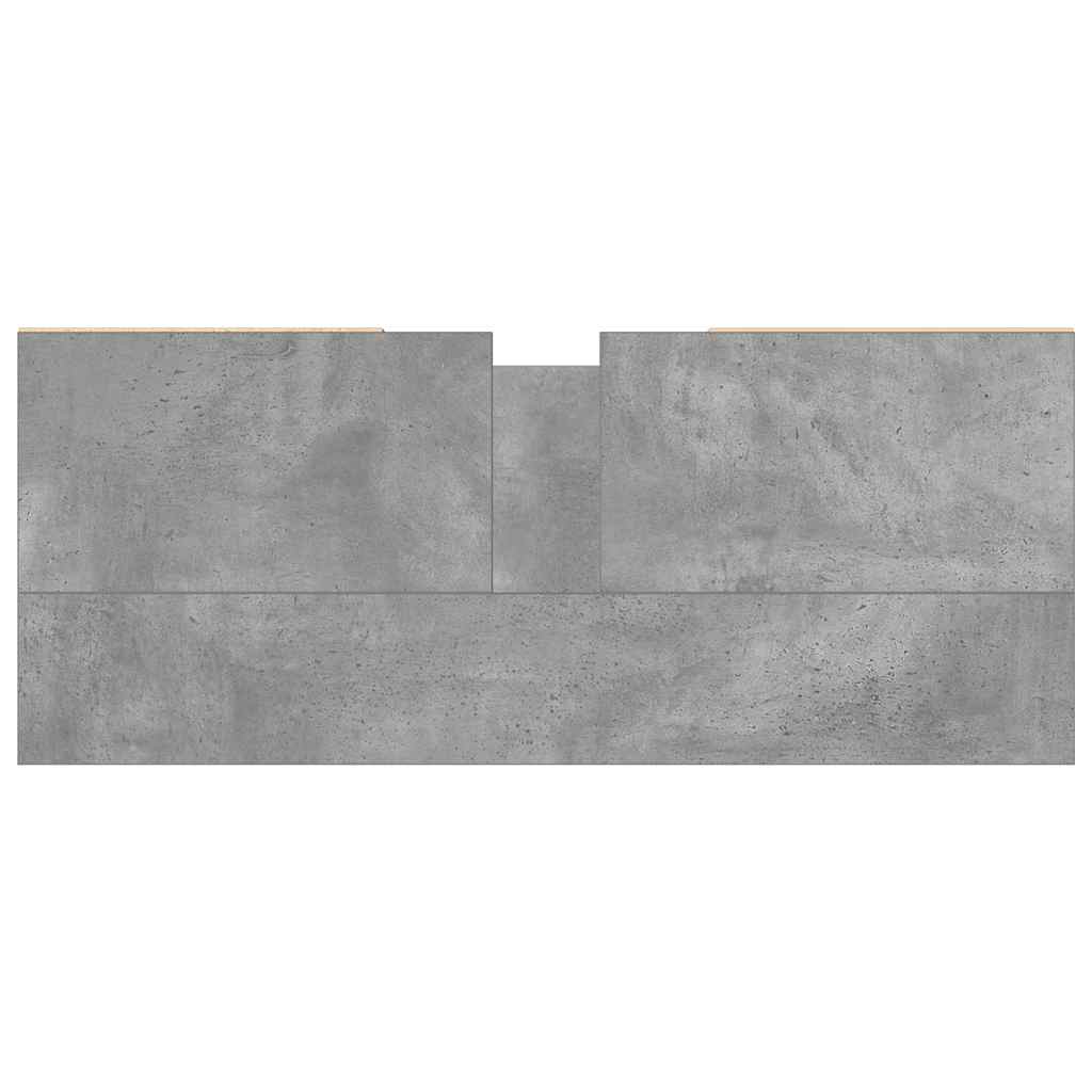Armadietto da Bagno Grigio Cemento 80x33x60cm Legno Multistrato 857231
