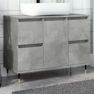 vidaXL Armadietto da Bagno Grigio Cemento 80x33x60cm Legno Multistrato