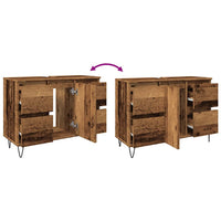 Mobile da Bagno Legno Antico 80x33x60 cm in Truciolato 857235