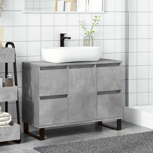 vidaXL Armadietto da Bagno Grigio Cemento 80x33x60cm Legno Multistrato