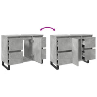 Armadietto da Bagno Grigio Cemento 80x33x60cm Legno Multistrato 857237