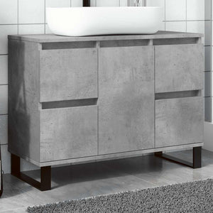 Armadietto da Bagno Grigio Cemento 80x33x60cm Legno Multistrato 857237