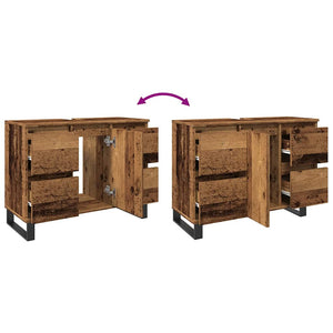 Mobile da Bagno Legno Antico 80x33x60 cm in Truciolato 857238