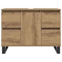 Mobiletto da Bagno Rovere Artigianale 80x33x60 cm in Truciolato 857239