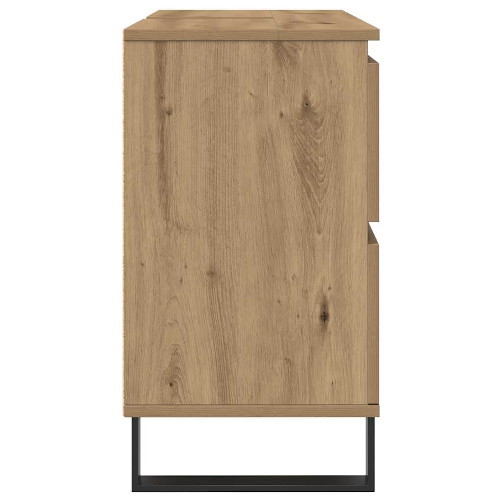 vidaXL Mobiletto da Bagno Rovere Artigianale 80x33x60 cm in Truciolato