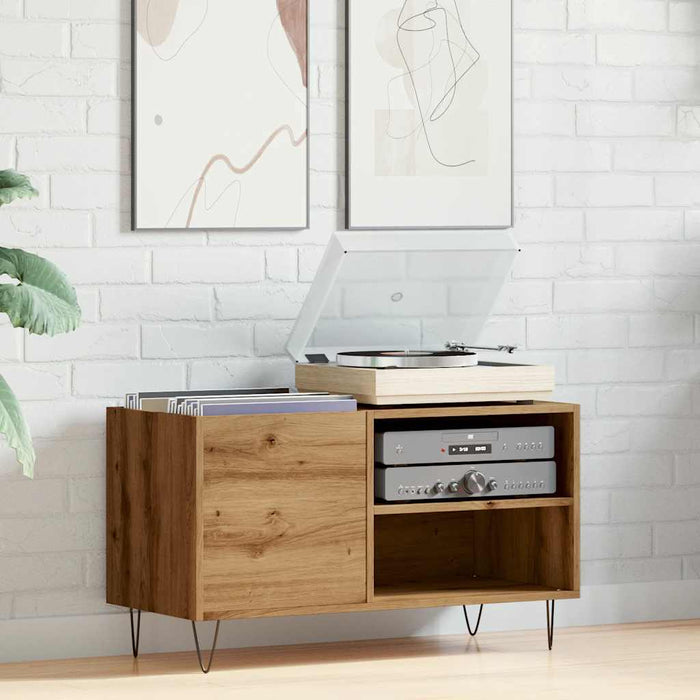 Mobile Porta Dischi Rovere Artigianale 84,5x38x48cm Multistrato