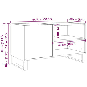 Mobile Porta Dischi Rovere Artigianale 84,5x38x48cm Multistrato 857245
