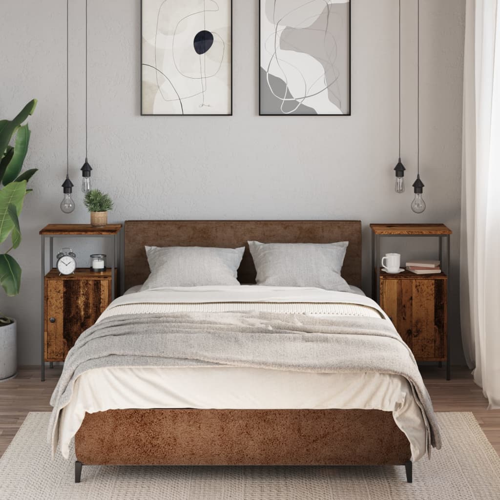 vidaXL Comodini Legno Antico 2 pz 41x31x80 cm in Legno Multistrato