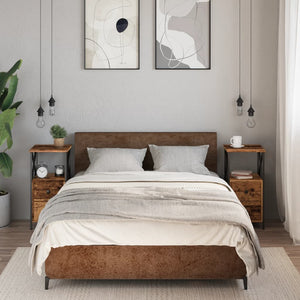 vidaXL Comodini Legno Antico 2 pz 34x35,5x70 cm in Legno Multistrato