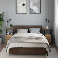 vidaXL Comodini 2pz Rovere Artigianale 34x35,5x70 cm Legno Multistrato