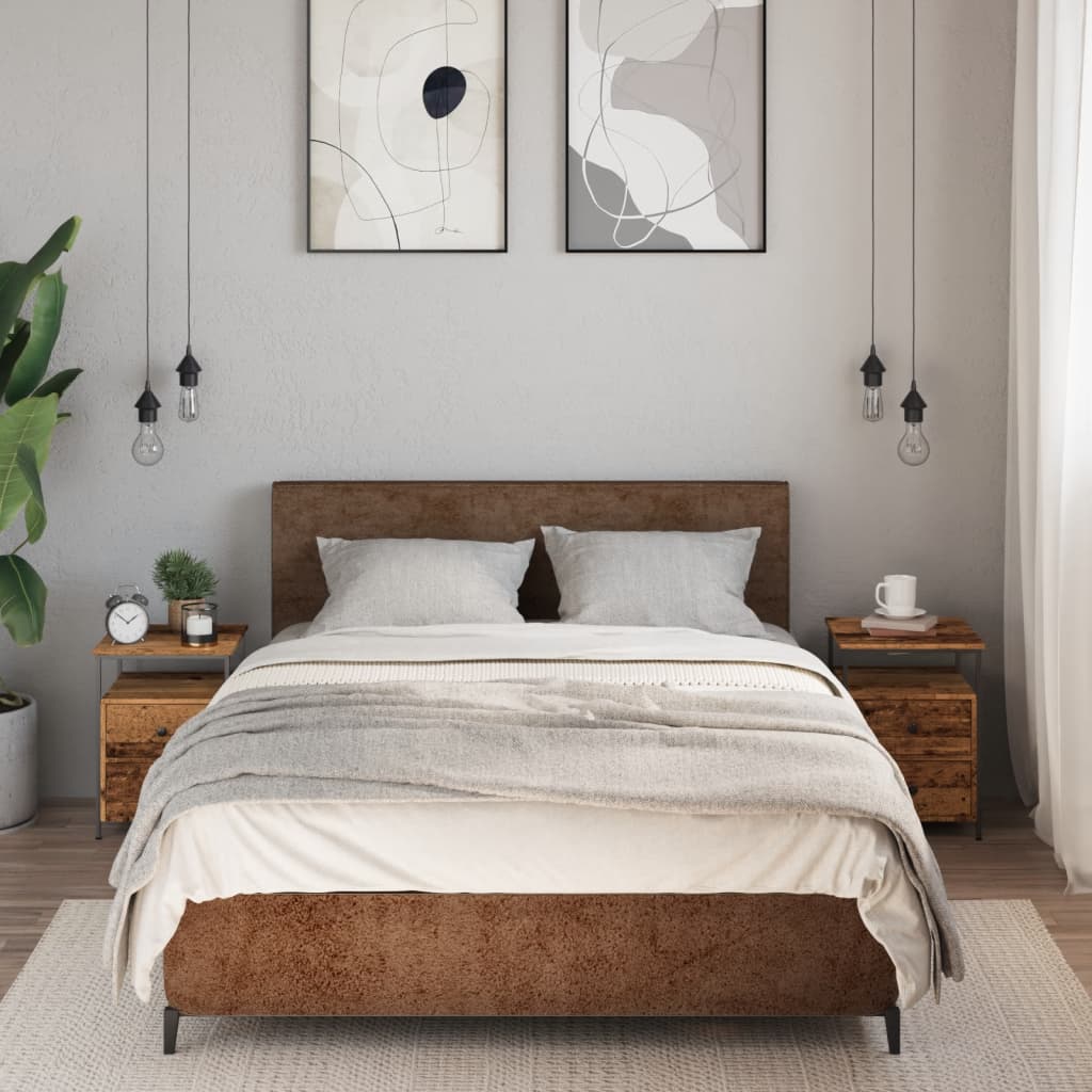 vidaXL Comodini Legno Antico 2 pz 34x35,5x50 cm in Legno Multistrato