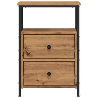 Comodini 2pz Rovere Artigianale 34x35,5x50 cm Legno Multistrato