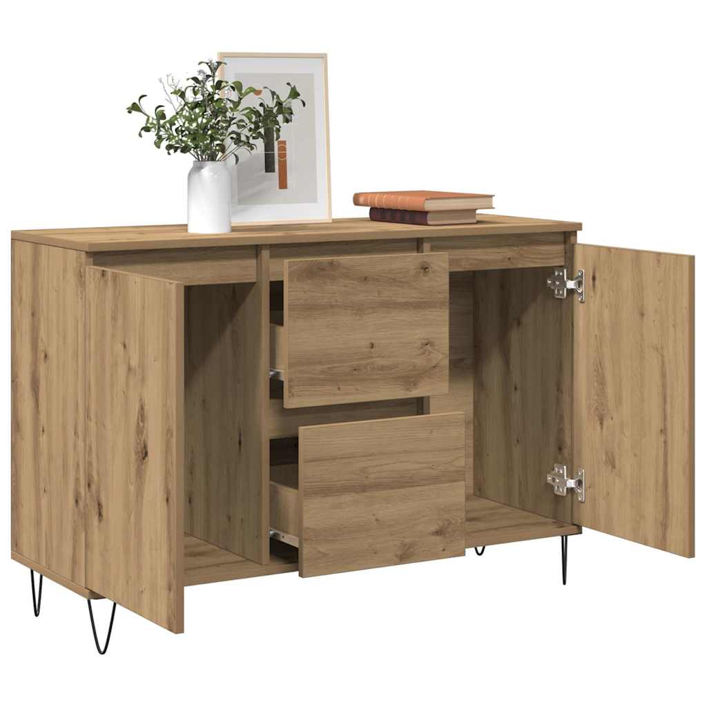 Credenza Rovere Artigianale 101,5x35x70 cm in Legno Multistrato 857267