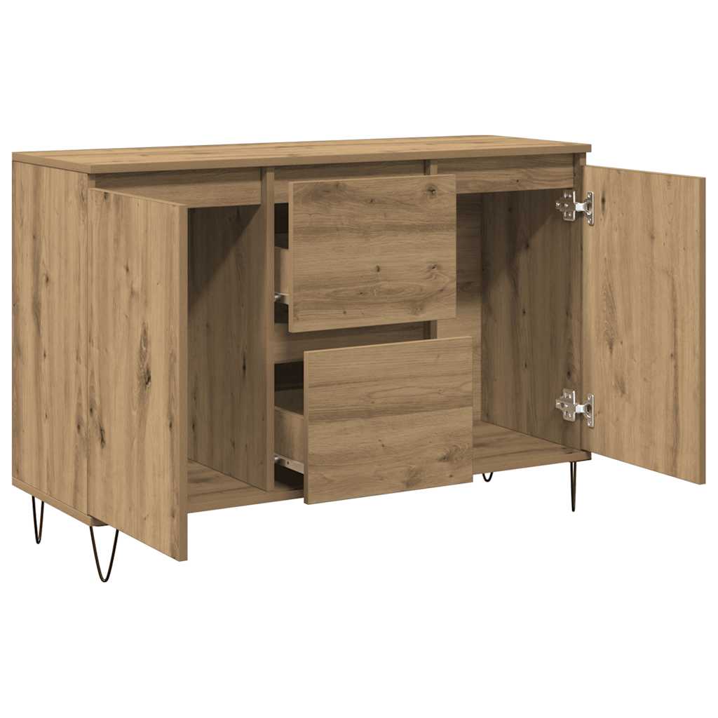 vidaXL Credenza Rovere Artigianale 101,5x35x70 cm in Legno Multistrato