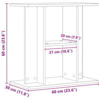 vidaXL Supporto Acquario 60x30x60 cm Multistrato Rovere Artigianale