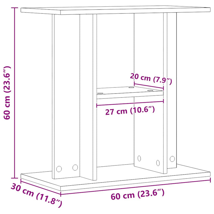 vidaXL Supporto Acquario 60x30x60 cm Multistrato Rovere Artigianale