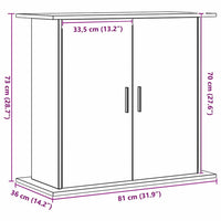 vidaXL Supporto Acquario 81x36x73 cm Multistrato Rovere Artigianale
